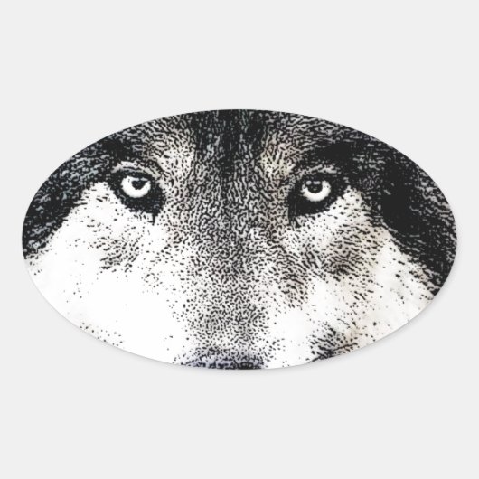 Wolf Eyes Ovale Sticker (Voorkant)