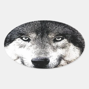 Wolf Eyes Ovale Sticker