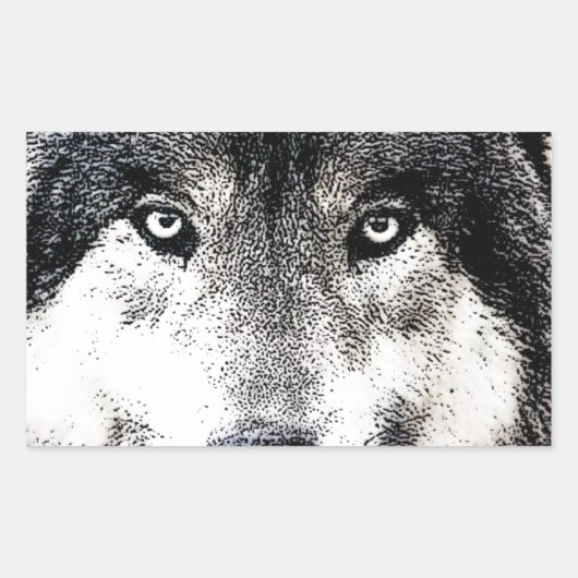 Wolf Eyes Rechthoekige Sticker (Voorkant)