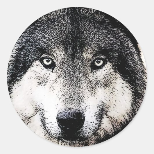Wolf Eyes Ronde Sticker (Voorkant)