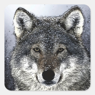 Wolf Eyes Vierkante Sticker