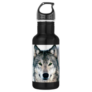 Wolf Eyes wild natuur animal Print Waterfles