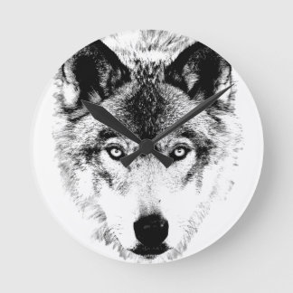 Wolf Face. Digital Wildlife Afbeelding. Ronde Klok