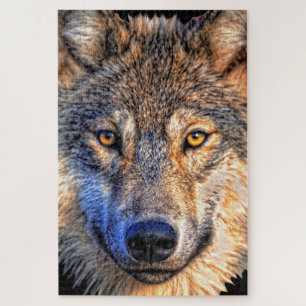 Wolf Face Jigzaag Puzzle Legpuzzel