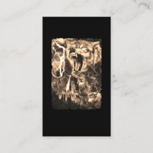 Wolf Family Mountains Moon Wolves Visitekaartje