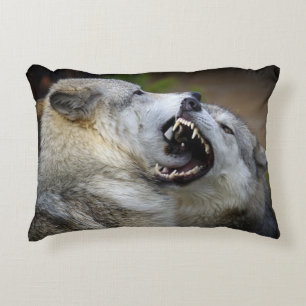 Wolf Fight Decoratief Kussen