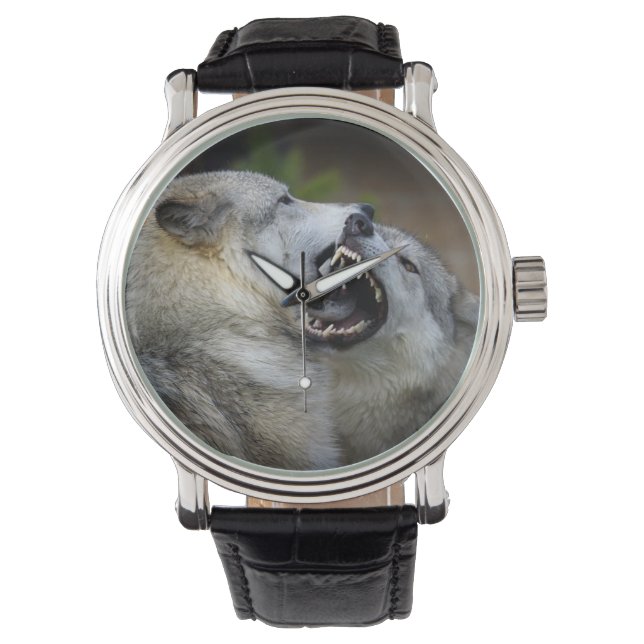 Wolf Fight Horloge (Voorkant)