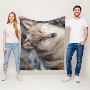 Wolf Fleece Deken