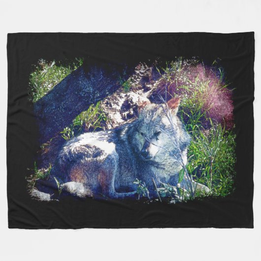 Wolf Fleece Deken (Voorkant (Horizontaal))