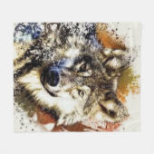 Wolf Fleece Deken (Voorkant (Horizontaal))
