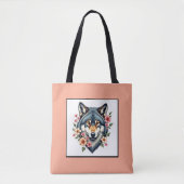 Wolf Floral Shoulder Tas (Voorkant)