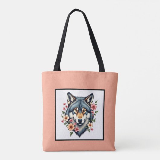 Wolf Floral Shoulder Tas (Achterkant)