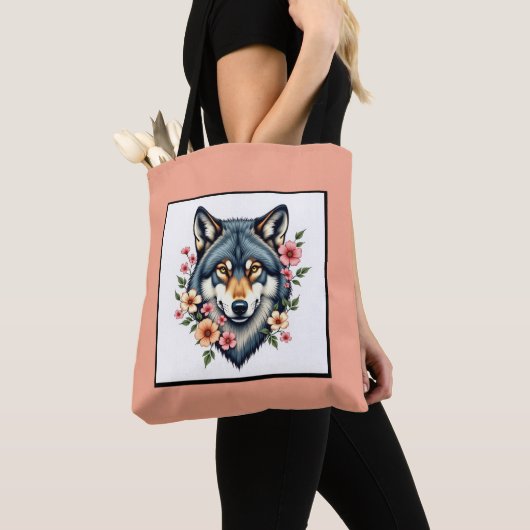 Wolf Floral Shoulder Tas (Dichtbij)