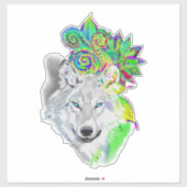 Wolf Floral Sticker (Vel)