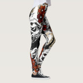 Wolf Flower Tatoo  Pattern Leggings (Rechts)