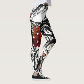 Wolf Flower Tatoo Pattern Leggings (Rechts)