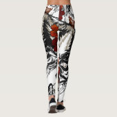 Wolf Flower Tatoo Pattern Leggings (Achterkant)