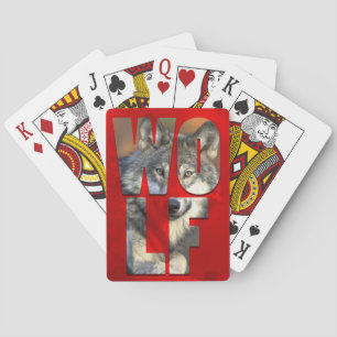 Wolf Foto Wildlife Natuur Red Typografie Pokerkaarten