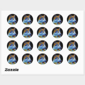 Wolf Fractal Ronde Sticker (Vel)