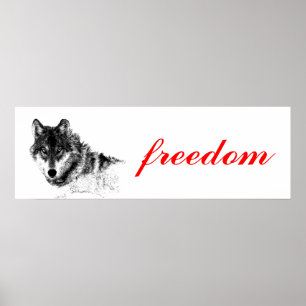 Wolf Freedom Motivatie Inspirerend Poster