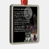 Wolf - Friend Poem Metalen Ornament (Rechts)