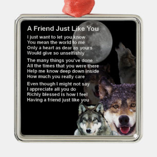 Wolf - Friend Poem Metalen Ornament