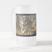 Wolf Frosted Glass Mug style 1 (Devant gauche)