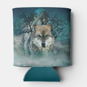 Wolf Full Moon in mist Blikjeskoeler (Achterkant)