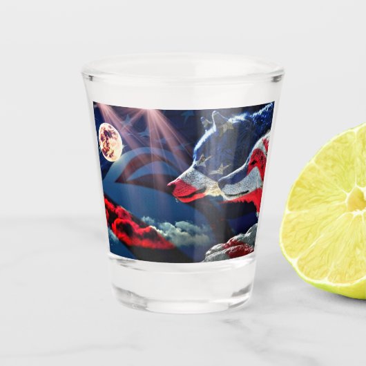 Wolf Full Moon Shot Glas (Voorkant)