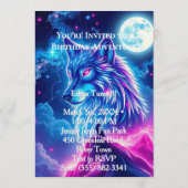 Wolf Galaxy Stars Cosmic Birthday Party Kaart (Achterkant)