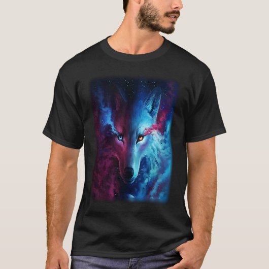 Wolf galaxy wolf   for men and woman t-shirt (Voorkant)
