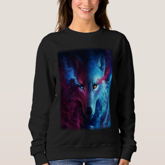 Wolf galaxy wolf   for men and woman trui (Voorkant)