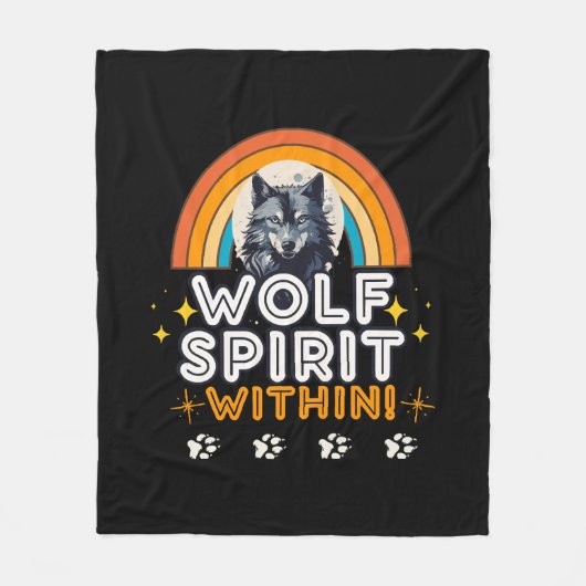 Wolf Geest Binnen Fleece Deken (Voorkant)