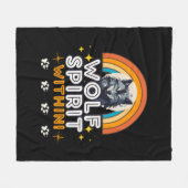 Wolf Geest Binnen Fleece Deken (Voorkant (Horizontaal))