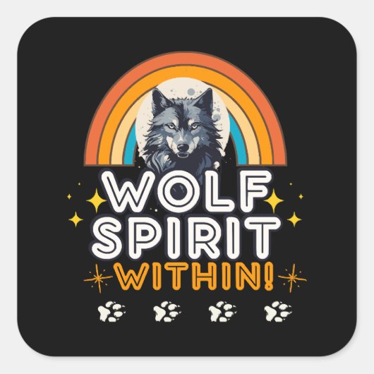 Wolf Geest Binnen Vierkante Sticker (Voorkant)