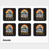Wolf Geest Binnen Vierkante Sticker (Vel)