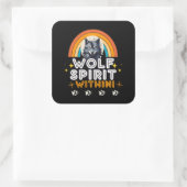 Wolf Geest Binnen Vierkante Sticker (Tas)