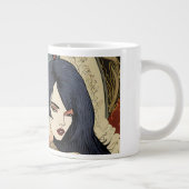 Wolf Geschenk Frau Jugendstil Russland Ornament Extra Grote Beker (Rechts)