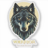 Wolf gezicht fenrir tribal krijger geen angst fenr sticker (Voorkant)