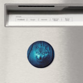 Wolf gezicht in donker fantasiebos magneet (Insitu (Vaatwasser))