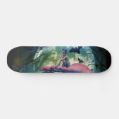 Wolf Girl Raven Bat Moon Skateboard (Horizontaal)