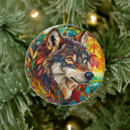 Wolf Glas in lood kerstboom decoraties