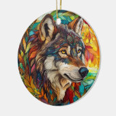 Wolf Glas in lood kerstboom decoraties (Links)