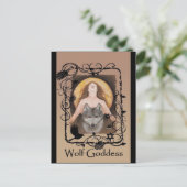 Wolf Goddess briefkaart van Lori Karels (Staand voorkant)