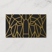 Wolf goud geometrisch ontwerp logo modern custom visitekaartje (Achterkant)