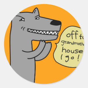 Wolf (gouden) ronde sticker