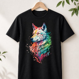 Wolf Grafische Streetwear T-shirt Krachtig & Kleur