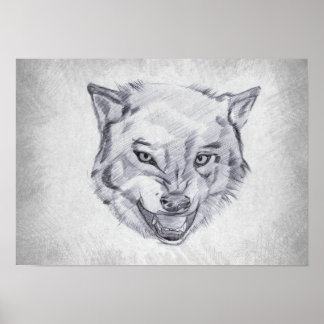 Wolf - Graphic Drawing Poster