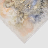 Wolf Gray Hunter Autumn Waterverf Tissuepapier (Detail)