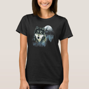 Wolf Grijze Wolf Jachtterrein Icy Moon Forest Gal T-shirt